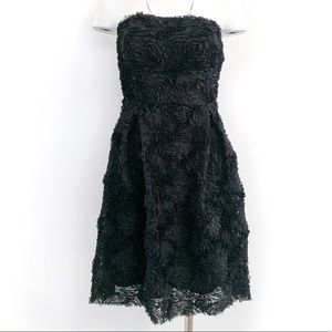NWT Zara Black Rosette Strapless Dress
